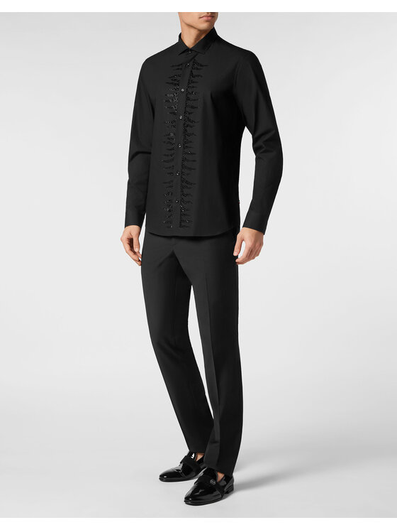 PHILIPP PLEIN PHILIPP PLEIN Koszula 9777 Czarny Fitted Fit
