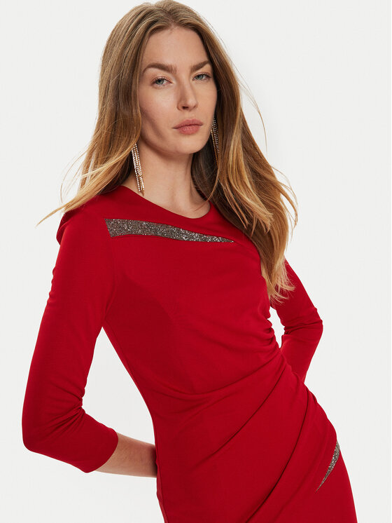 Rinascimento Rinascimento Õhtune kleit CFC0121168003 Punane Slim Fit