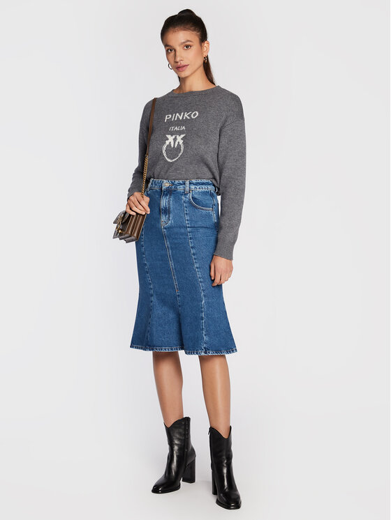 PINKO Pinko Džínsová sukňa Gracchio 1J1119 A0A0 Modrá Regular Fit