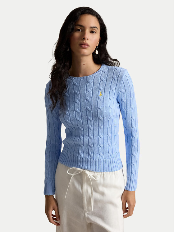 Polo Ralph Lauren Pulover 211971869512 Albastru deschis Slim Fit