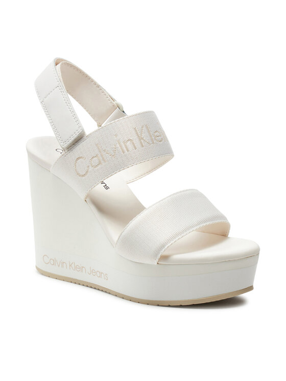 Calvin Klein Jeans Calvin Klein Jeans Σανδάλια Wedge Sandal Webbing In Mr YW0YW01360 Λευκό