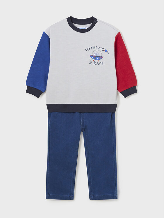 Mayoral Mayoral Komplet bluza in hlače iz blaga 2.542 Modra Regular Fit