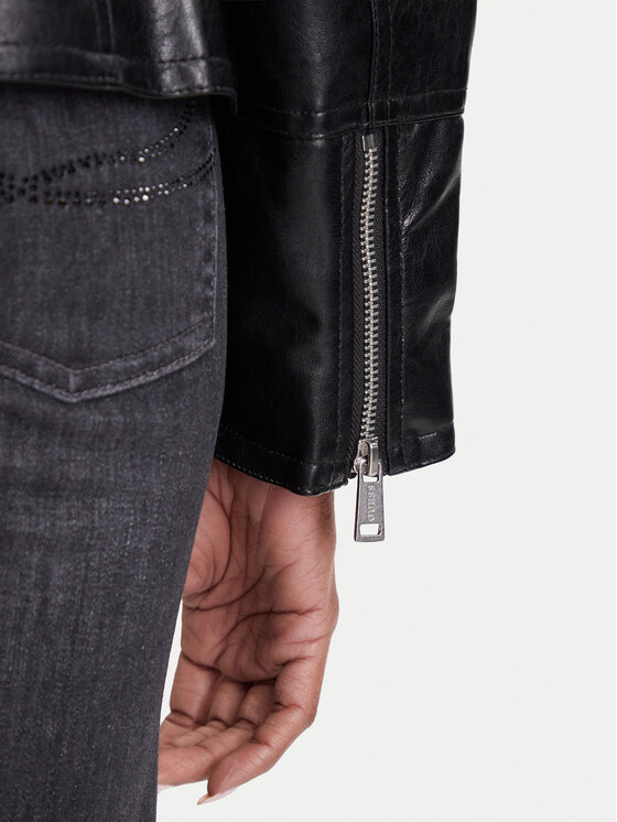 Guess Guess Kurtka z imitacji skóry W6YL25 W2914 Czarny Regular Fit