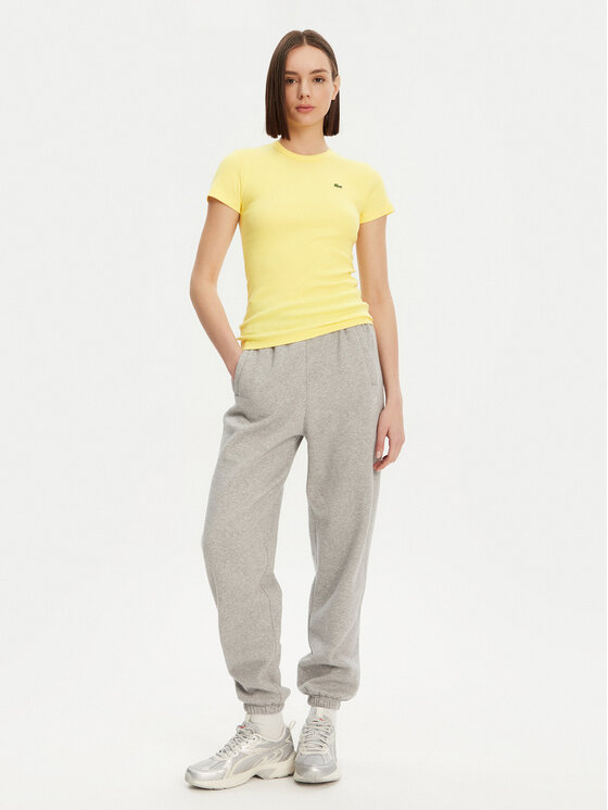 Lacoste Lacoste T-särk TF5538 Kollane Slim Fit