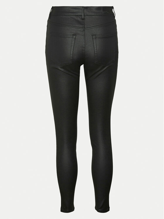 Vero Moda Vero Moda Kalhoty z imitace kůže Flash 10314591 Černá Skinny Fit