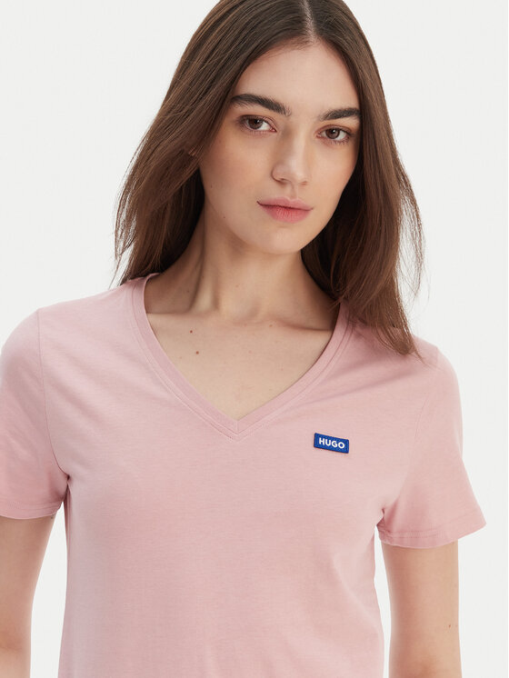 HUGO HUGO Marškinėliai Classic 50513667 Rožinė Slim Fit