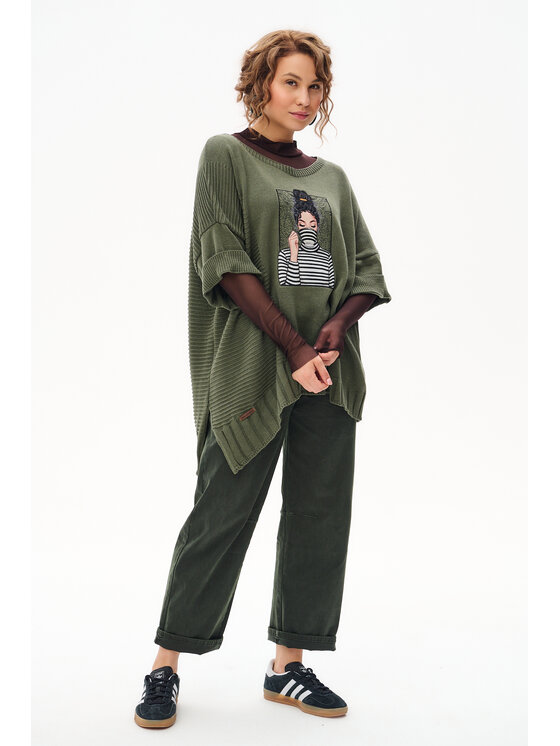 blue shadow blue shadow Sweter Persey Khaki Regular Fit