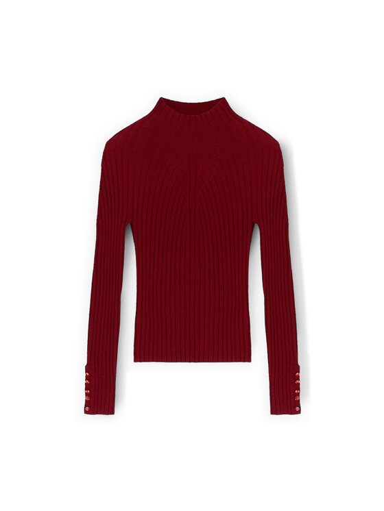 Motivi Motivi Cardigan M552W003655N036 Bordeaux Slim Fit