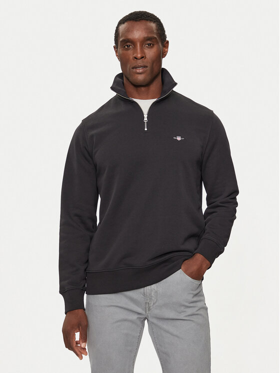 Gant Gant Mikina Reg Shield Half Zip Sweat 2008005 Čierna Regular Fit