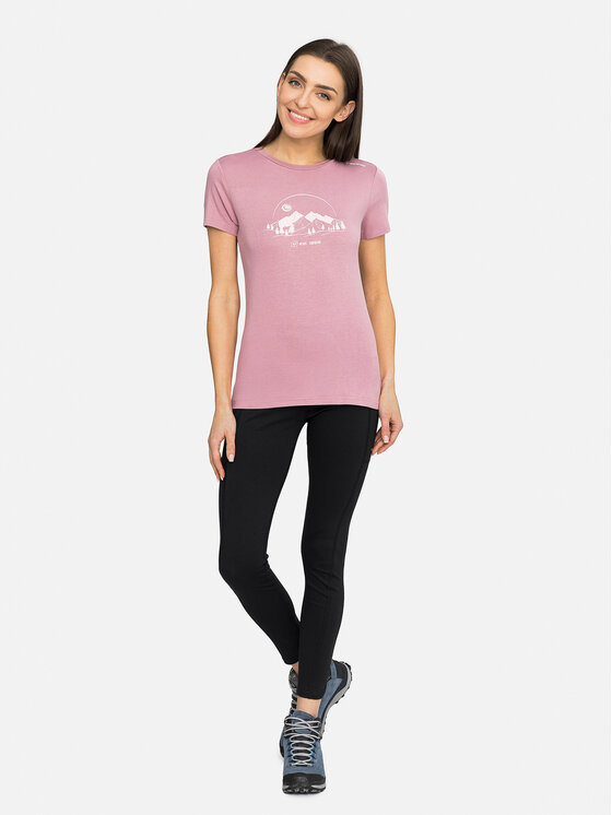 Viking Viking T-Shirt Lenta Bamboo Light Lady Różowy Regular Fit