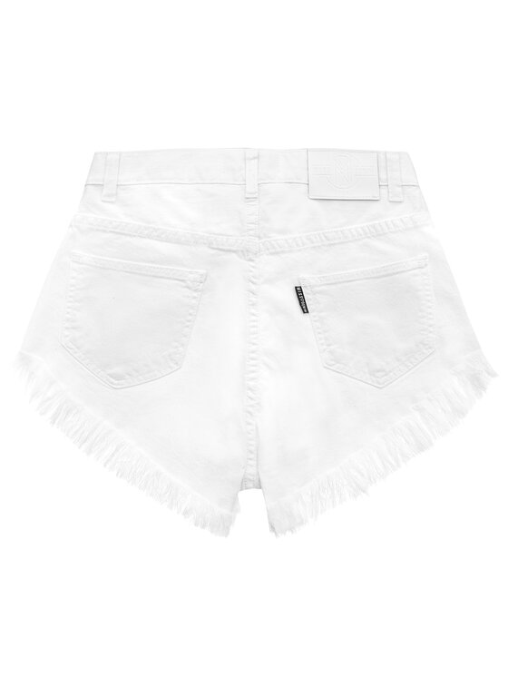 MissDenim MissDenim Szorty jeansowe High Waist Biały Regular Fit