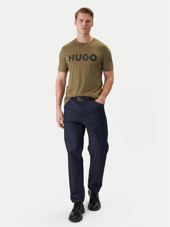 HUGO HUGO Tricou Dulivio 50467556 Kaki Regular Fit