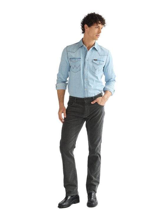 Wrangler Wrangler Spodnie materiałowe 112386857 Szary Straight Leg