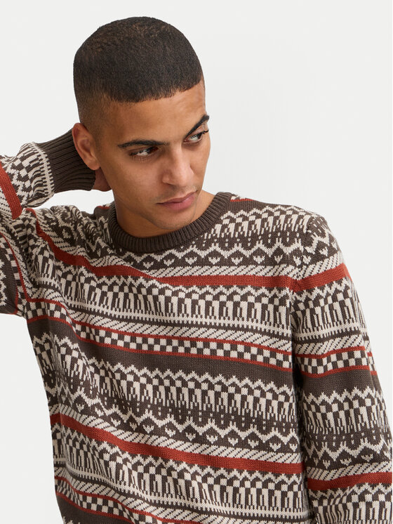 Blend Blend Sweter 20717485 Brązowy Regular Fit