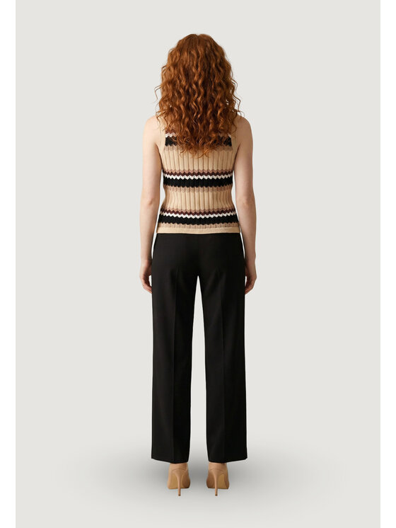 Artigli Artigli Smanicato CANOTTA DISEGNO CHEVRON Beige Casual Fit