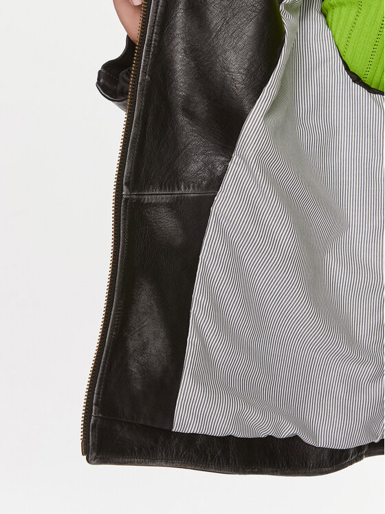 MAX&Co. MAX&Co. Lederjacke Ugolina Schwarz Regular Fit