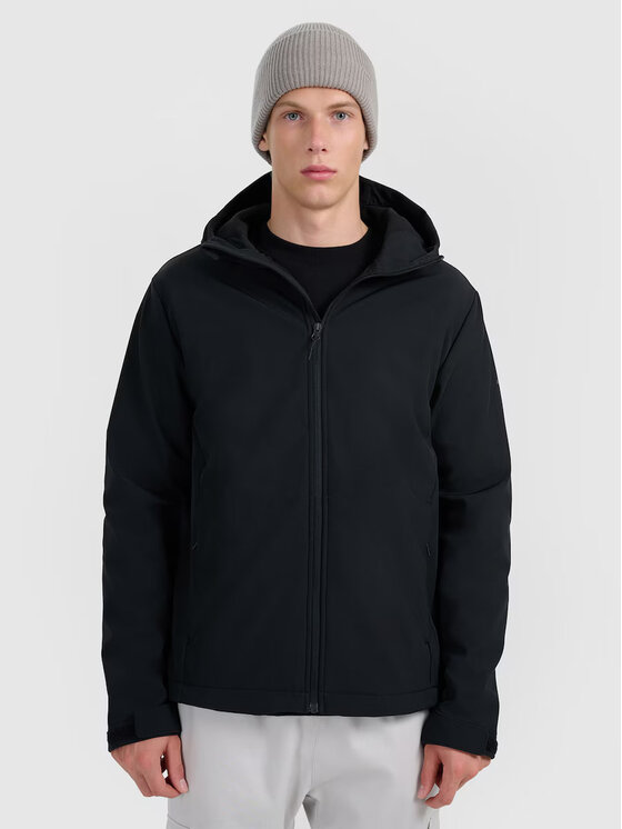 4F 4F Kurtka przejściowa MIDSHOP TEXTILE Czarny Regular Fit