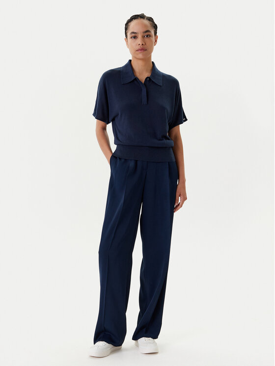 Tommy Hilfiger Tommy Hilfiger Spodnie materiałowe WW0WW46749 Granatowy Relaxed Fit