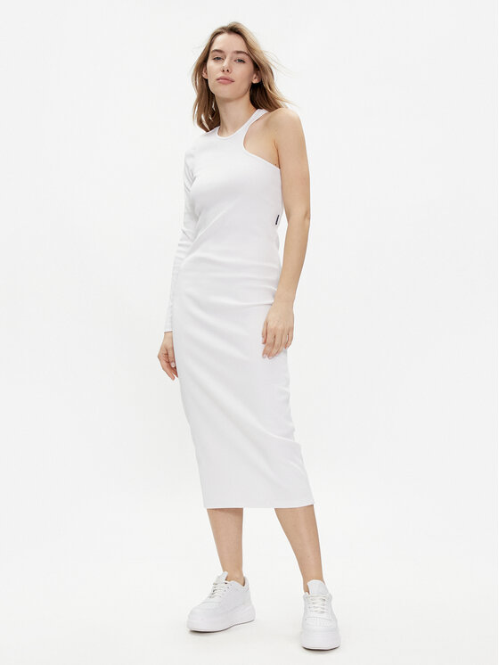 REPLAY Replay Трикотажна сукня W9074.000.23587 Білий Slim Fit