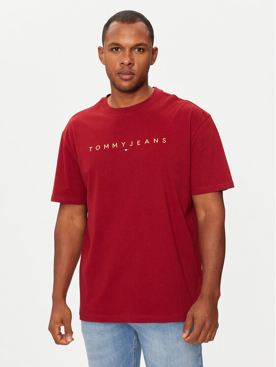 Tommy Jeans Tričko DM0DM19694 Červená Regular Fit