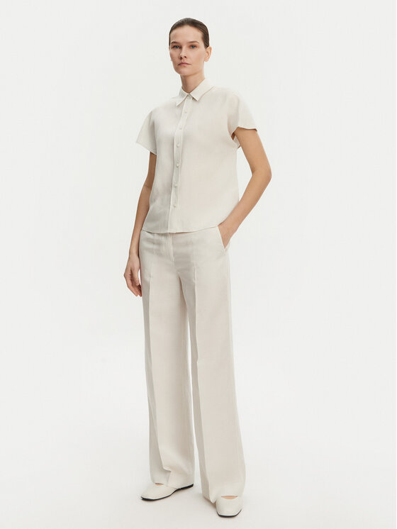 Calvin Klein Calvin Klein Palazzo kalhoty K20K208381 Béžová Wide Leg