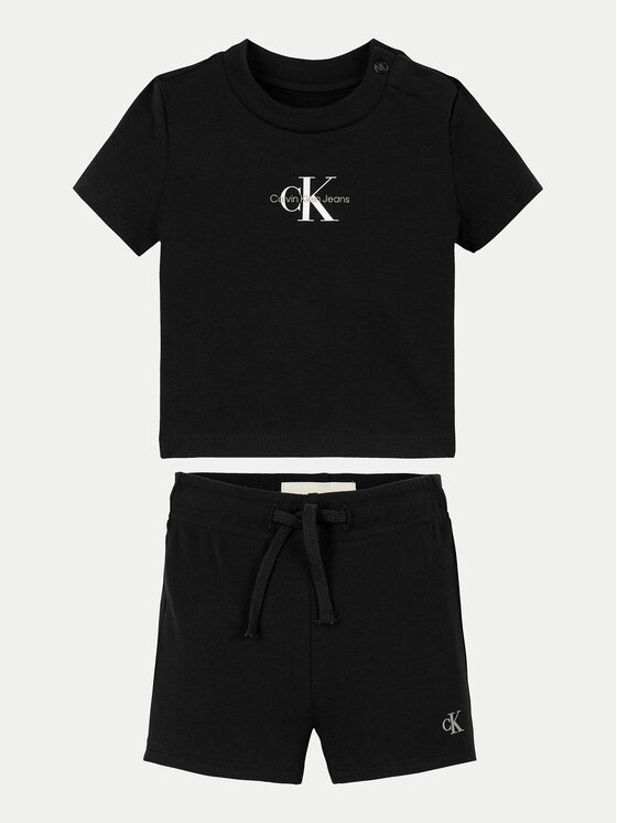 Calvin Klein Jeans Calvin Klein Jeans Komplekti kuuluvad t-särk ja šortsid Monogram Logo IN0IN00319 Must Regular Fit