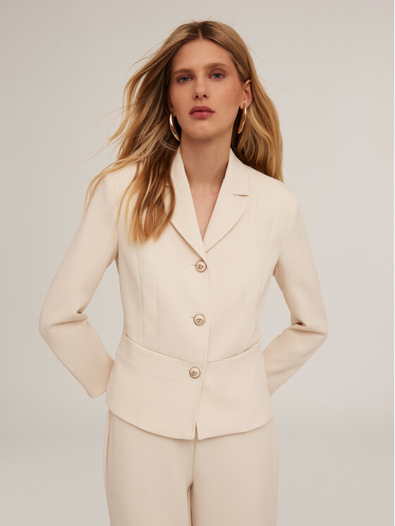 Motivi Motivi Giacca outdoor Q661Q000843N002 Écru Slim Fit