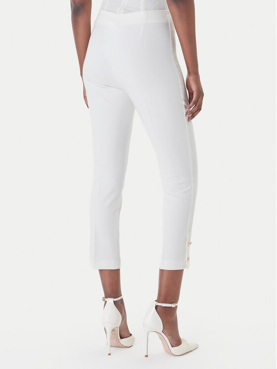 Rinascimento Rinascimento Pantaloni di tessuto CFC0128641003 Bianco Slim Fit