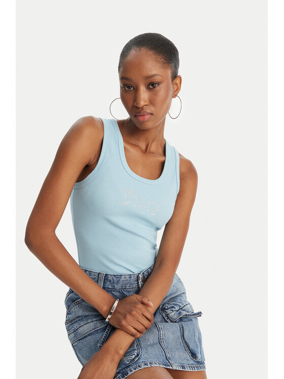 Juicy Couture Juicy Couture Топ Thin Strap JCWLV126308 Блакитний Slim Fit
