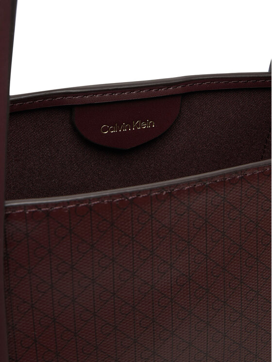 Calvin Klein Calvin Klein Torebka Emblem Aop Small Tote LV04F3267G Bordowy