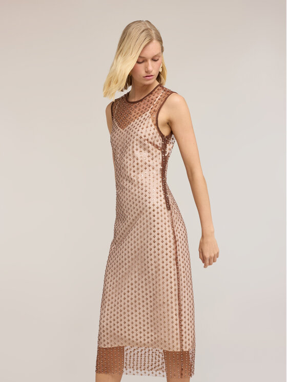 Motivi Motivi Abito da sera 7045Q003487N022 Crema Slim Fit