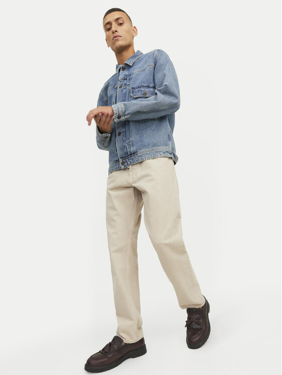 Jack & Jones Jack & Jones Jeansy Chris 12246401 Béžová Relaxed Fit