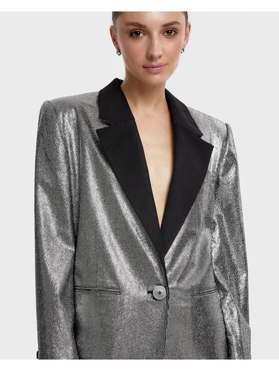 OPRA OPRA Marynarka OP-AZZA-SILBK Czarny Regular Fit