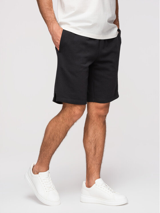 Ombre Ombre Szorty materiałowe OM-SRSK-0196 Czarny Regular Fit