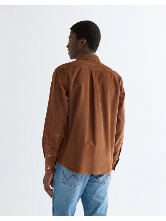 Wrangler Wrangler Koszula 1 PKT SHIRT Brązowy Regular Fit