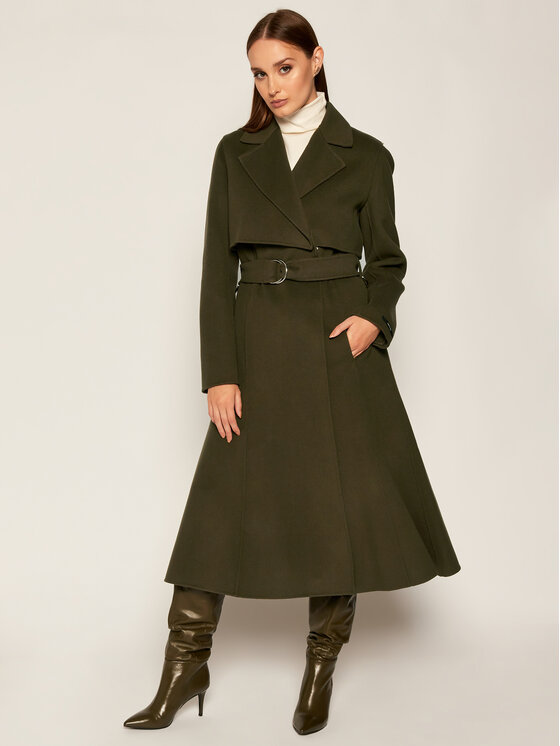 Sportmax Code Sportmax Code Płaszcz wełniany Balsamo 70160306 Zielony Regular Fit