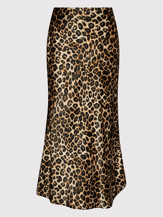 The Kooples The Kooples Midi sukňa Leopard FJUP25027K Hnedá Regular Fit