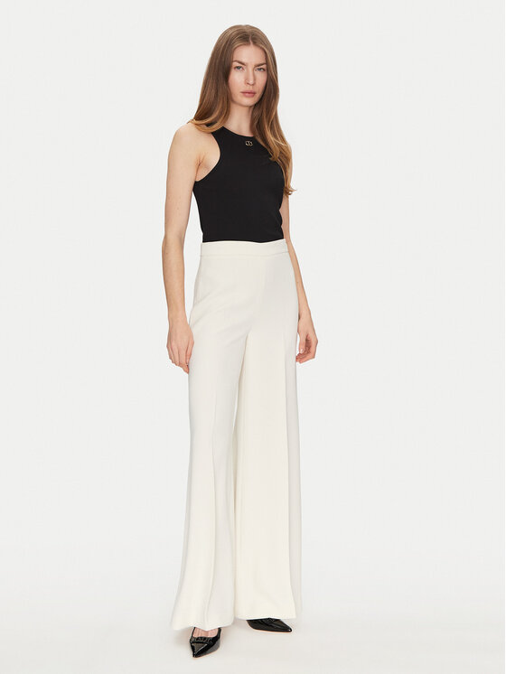 TWINSET TWINSET Palazzo kalhoty 251TP2102 Écru Wide Leg