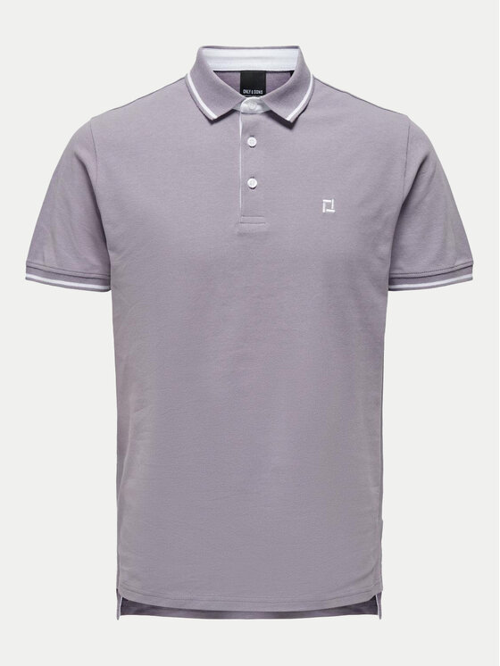 Only & Sons Only & Sons Тениска с яка и копчета Fletcher 22024827 Виолетов Regular Fit