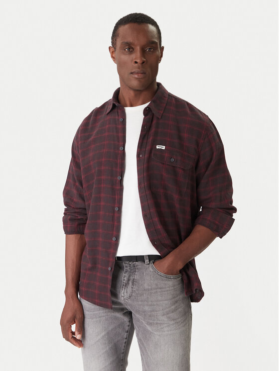 Wrangler Wrangler Krekls 1 Pkt Flannel 112371522 Bordo Relaxed Fit