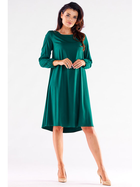 Awama Awama Letné šaty A524 Zelená Basic Fit