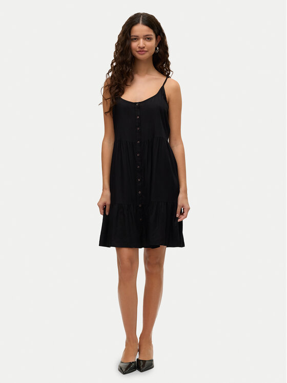 Vero Moda Vero Moda Letné šaty Bumpy 10325283 Čierna Loose Fit