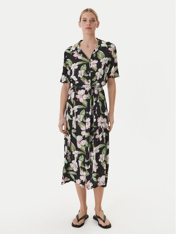 Roxy Roxy Rochie tip cămașă Island Escape ERJWD03865 Negru Regular Fit