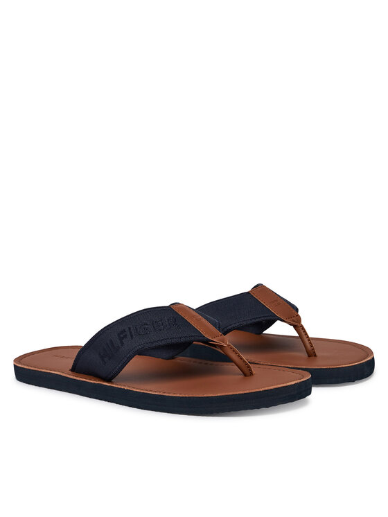 Tommy Hilfiger Tommy Hilfiger Čības uz pirksta Jacquard Logo FM0FM05808 Tumši zils