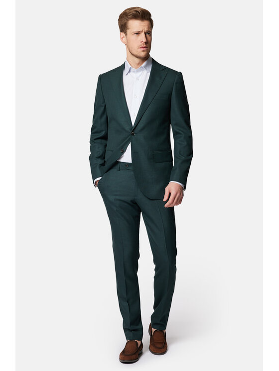 Lancerto Lancerto Garnitur Garnitur Zielony Wełniany Newark GA073124000022 Zielony Slim Fit
