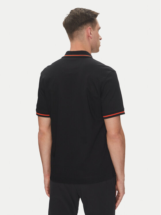 BOSS BOSS Тениска с яка и копчета C-Parris 197 50543257 Черен Regular Fit