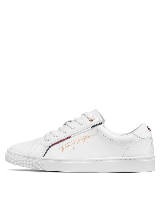 Tommy Hilfiger Tommy Hilfiger Sneakersy Signature Sneaker FW0FW06322 Biały