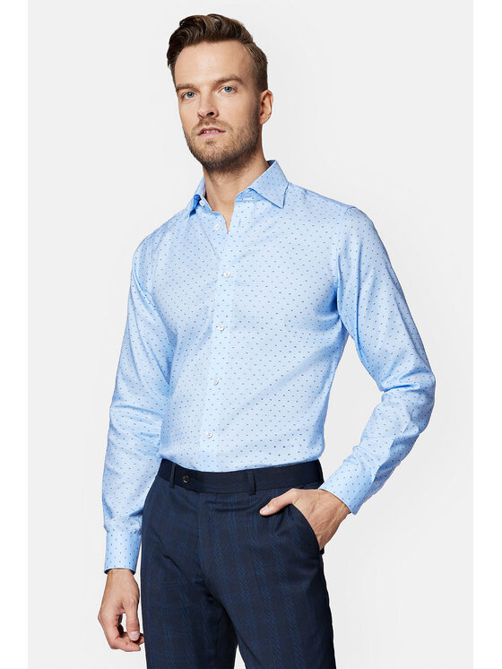 Lancerto Lancerto Koszula Kiara KO073123000015 Błękitny Slim Fit