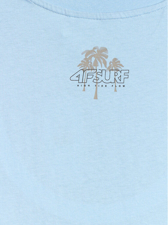4F 4F T-Shirt CATCH THE WAVE Niebieski jasny Regular Fit