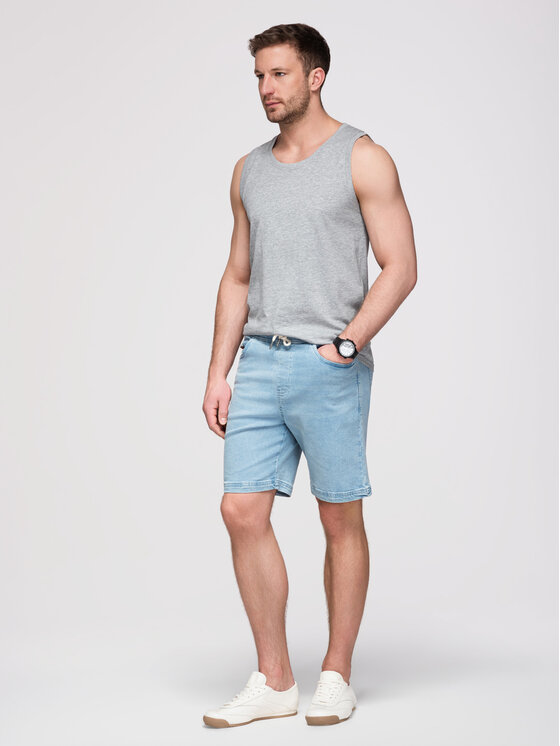Ombre Ombre Tank top OM-TSBT-0272 Biały Regular Fit